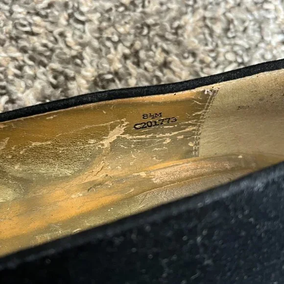 Vintage Velvet Kitten Heel Shoes Womens 8.5 Embellished Rose Coquette Whimsigoth - Picture 7 of 8